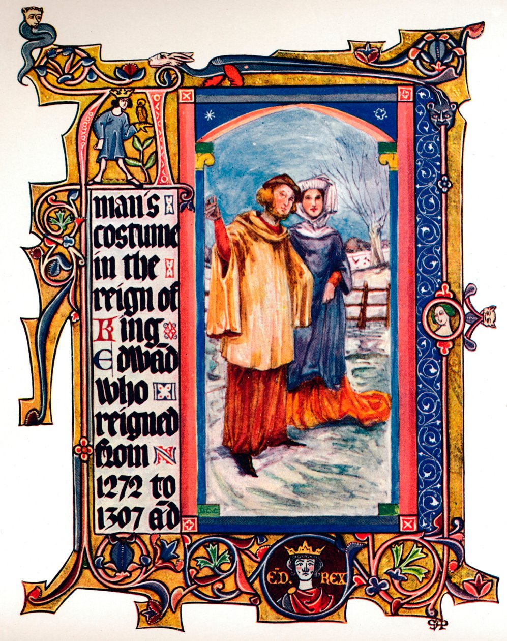 Männerkostüm in der Regierungszeit von König Edward I, 1909 von Unbekannt