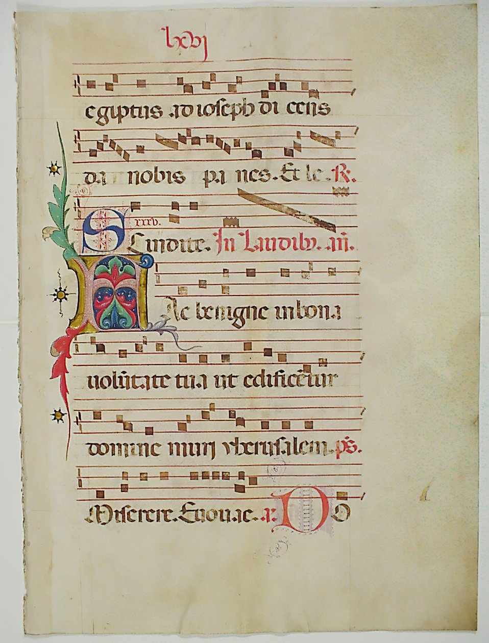 Manuskriptblatt mit Initiale A, aus einem Antiphonar, Italienisch, 15. Jahrhundert von Unbekannt