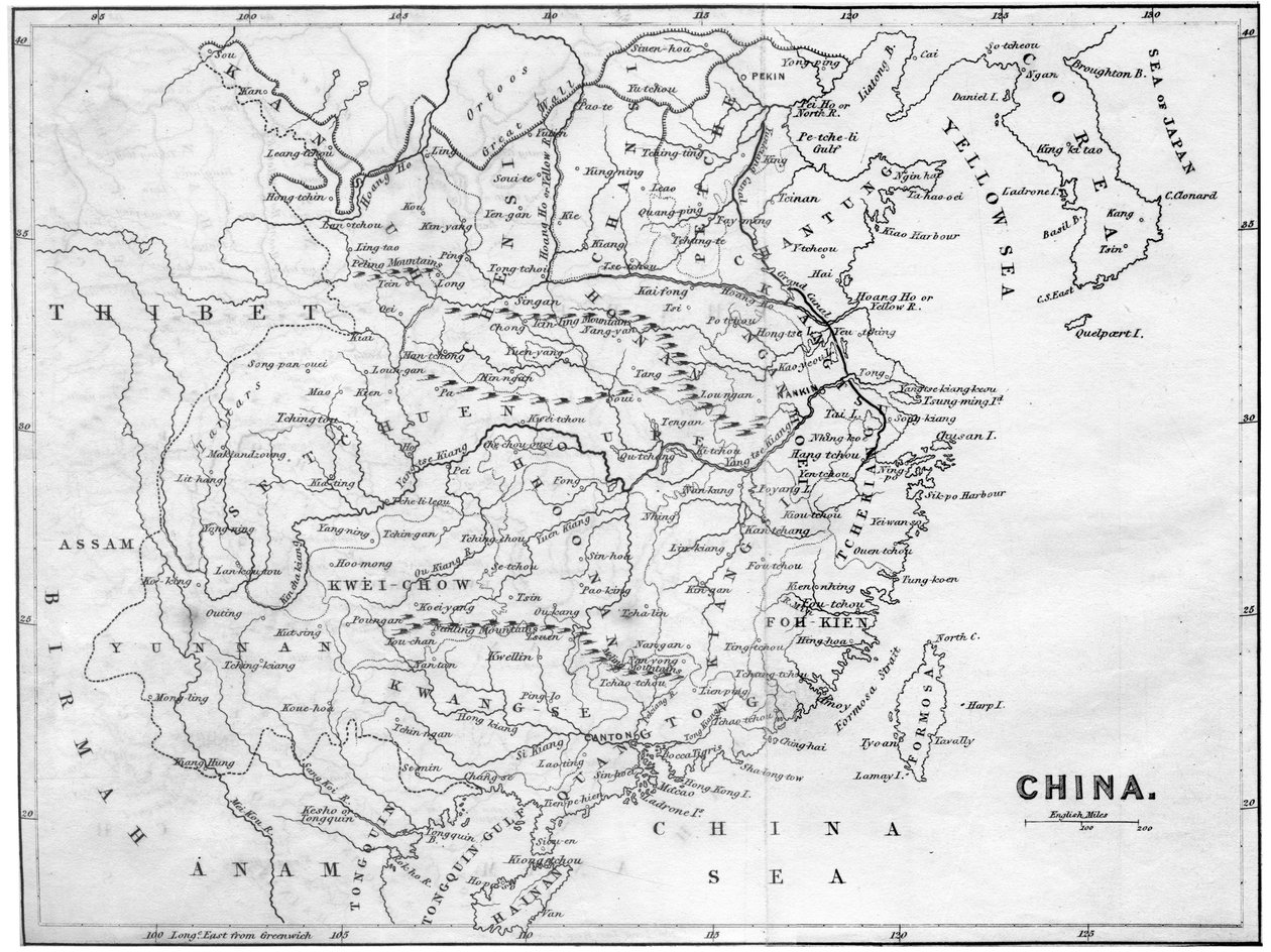 Karte von China, 1847 von Unbekannt