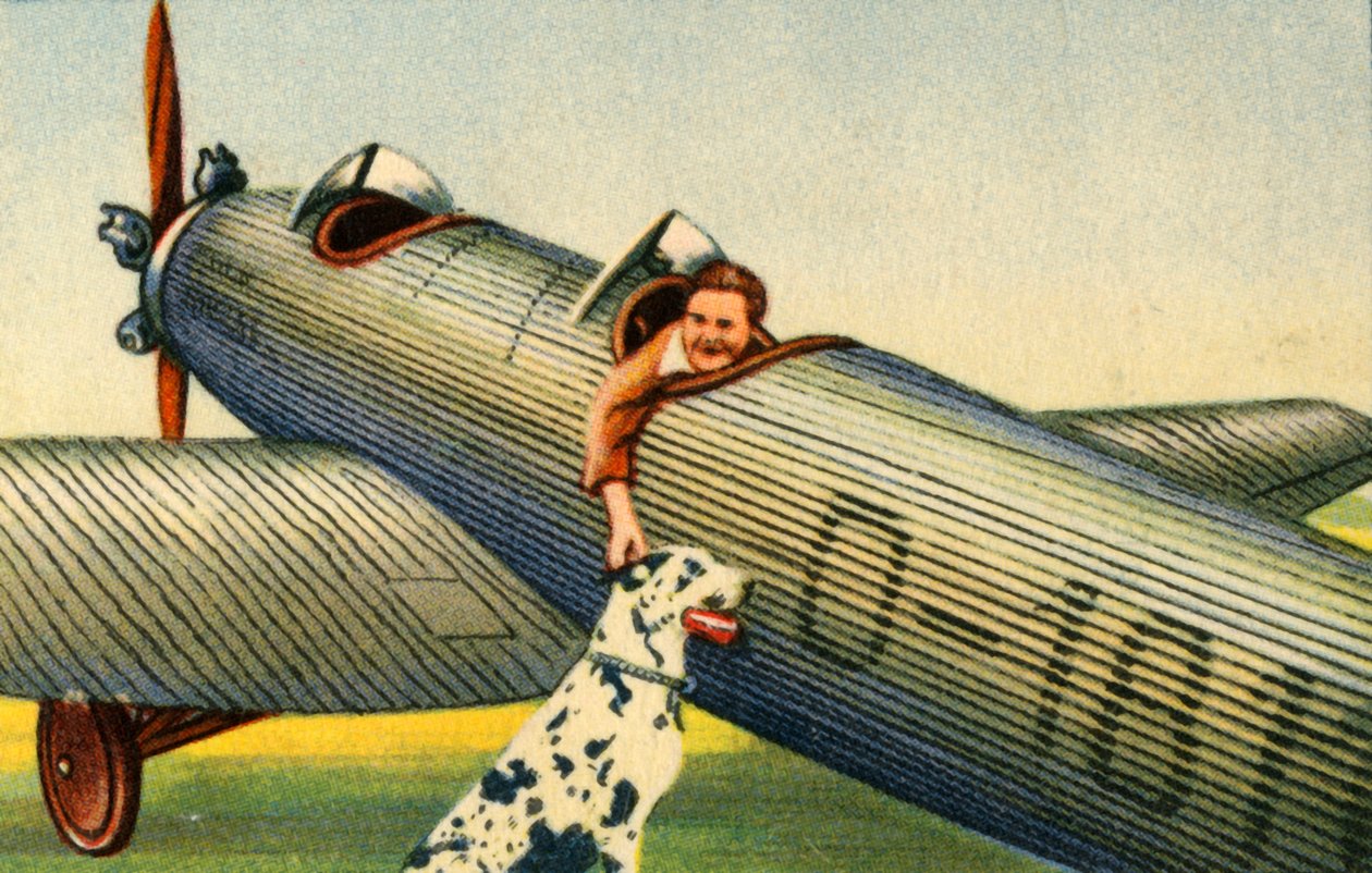 Marga von Etzdorf mit ihrem Flugzeug, 1932 von Unbekannt