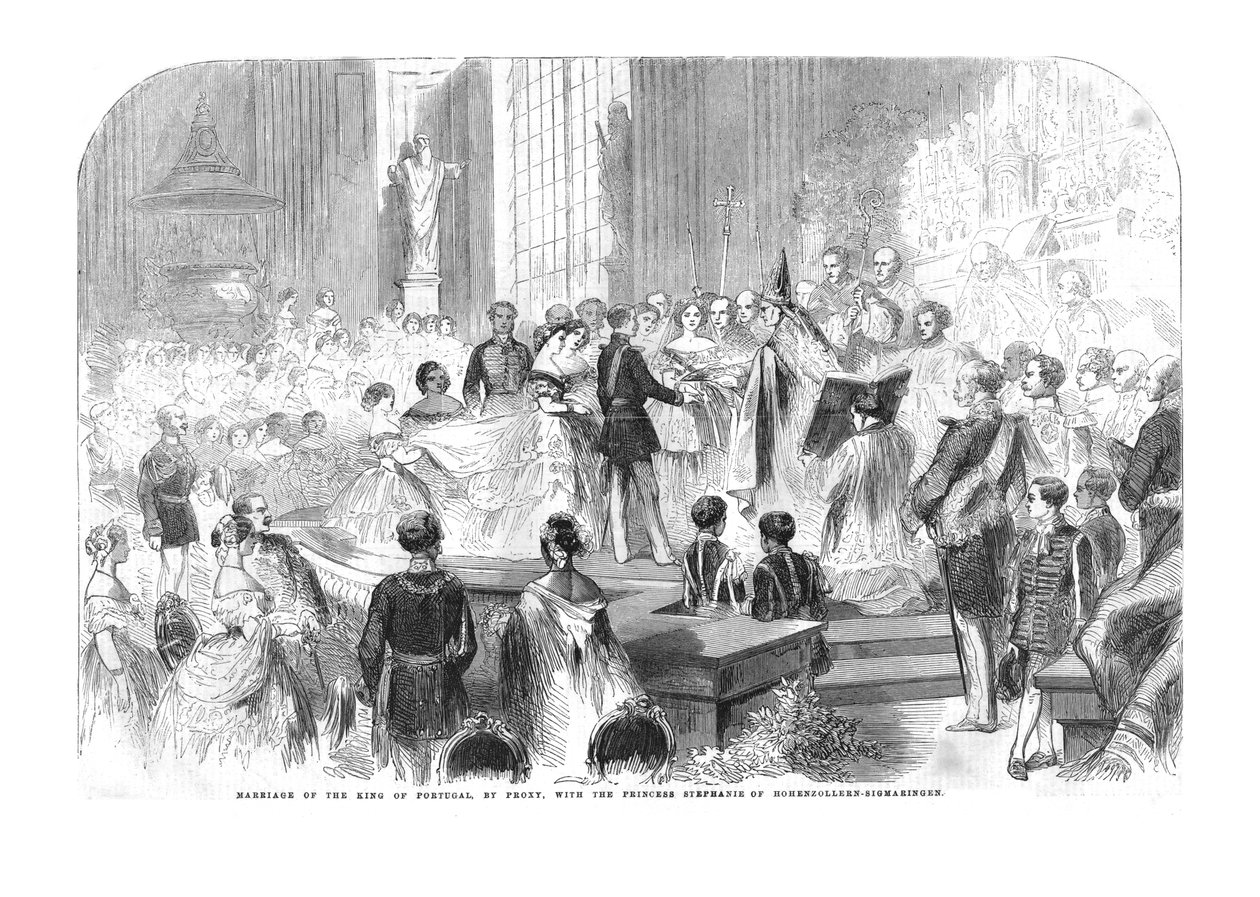 Heirat des Königs von Portugal, durch Stellvertreter, mit Prinzessin Stephanie, 1858 von Unbekannt
