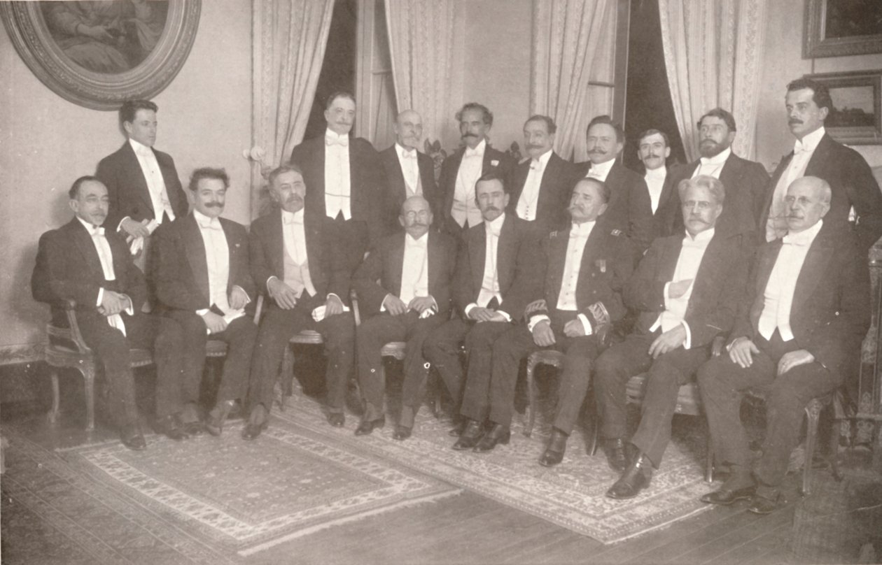 Marschall Hermes da Fonseca mit seinen Staatssekretären und Beratern, 1914 von Unbekannt