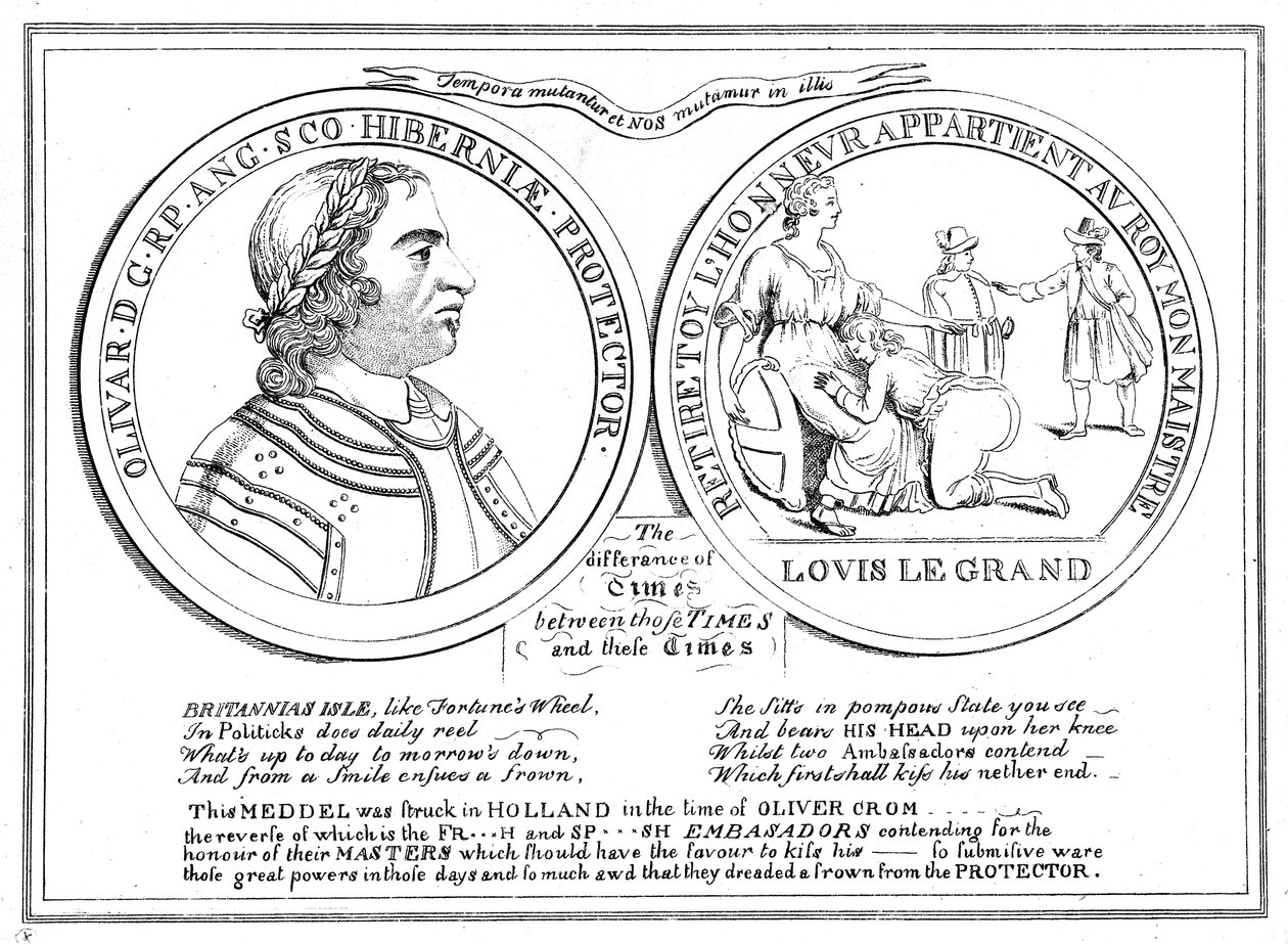 Medaille aus der Zeit von Oliver Cromwell, 17. Jahrhundert von Unbekannt