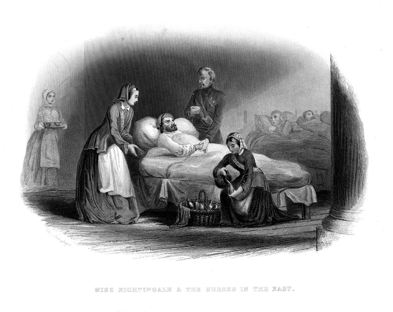 Miss Nightingale und das Militär im Osten, ca. 1860 von Unbekannt