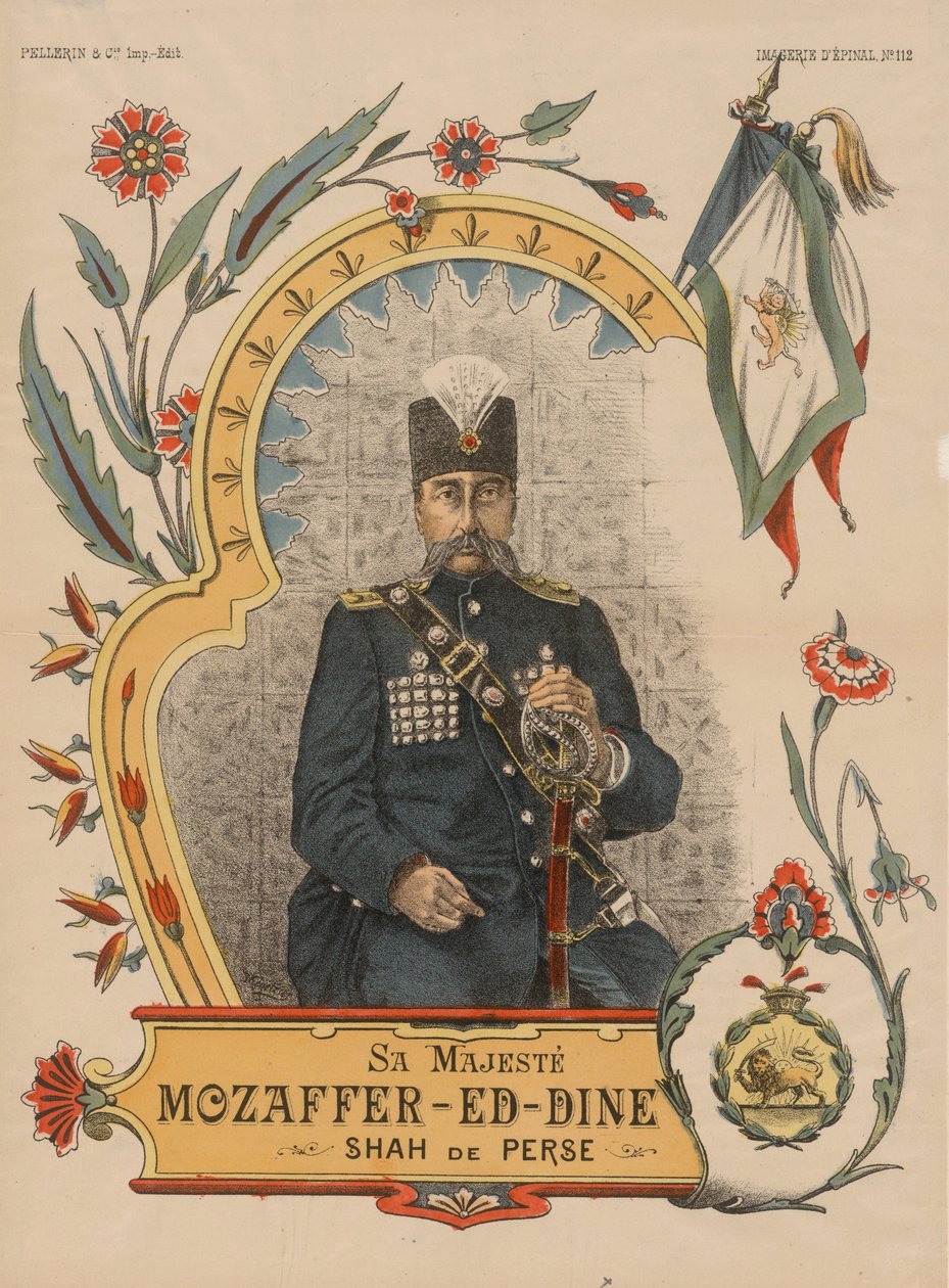 Mozaffar ad-Din Shah Qajar 1853-1907, Schah von Persien, 1896 von Unbekannt