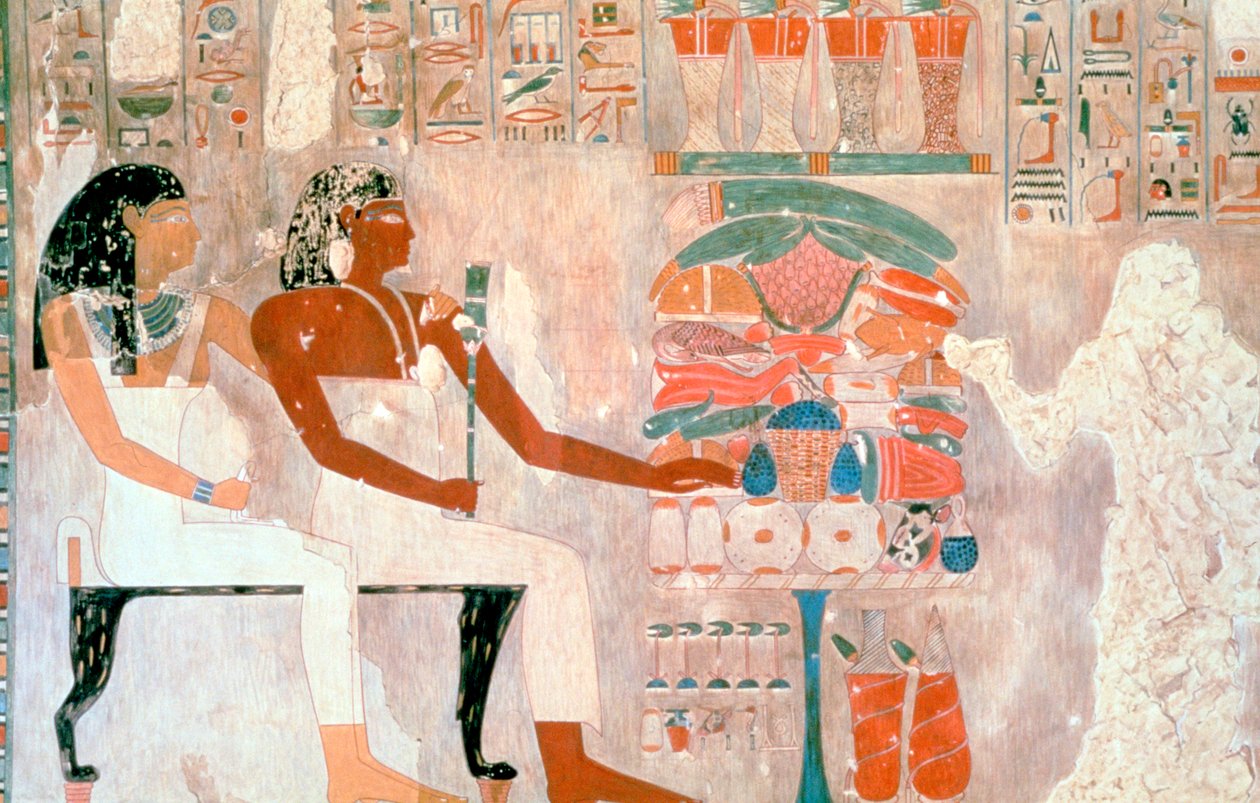 Wandmalerei aus den Gräbern der Adligen, Theben, Luxor, Ägypten von Unbekannt