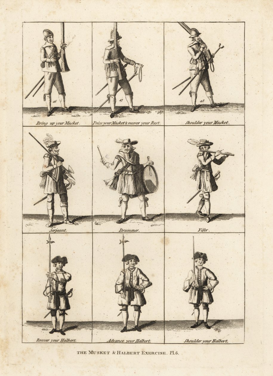 Musketen- und Hellebardenübungen von Unbekannt
