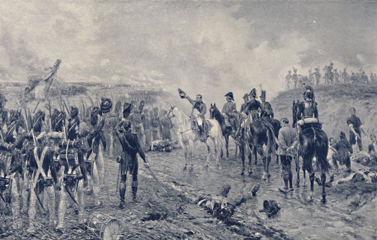 Napoleon und die Alte Garde vor Waterloo, 1815 von Unbekannt