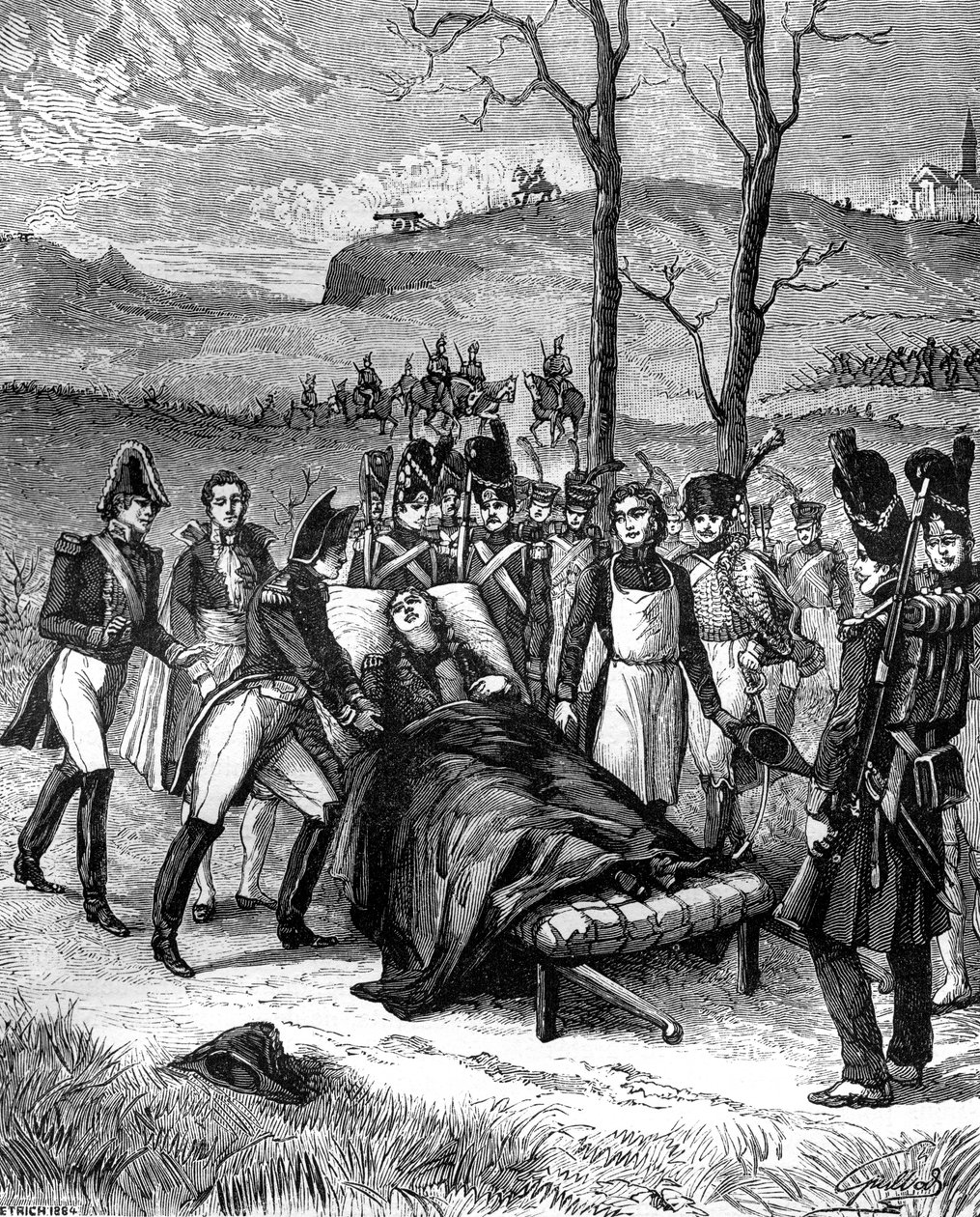 Napoleon rannte auf Duroc zu, der noch lebte von Unbekannt