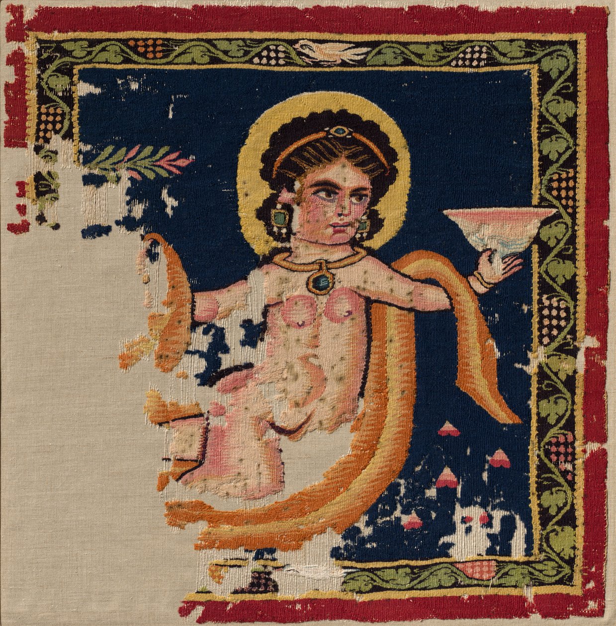 Nereide Meeresnymphe von einem Wandbehang, späte 300er - 400er Jahre von Unbekannt