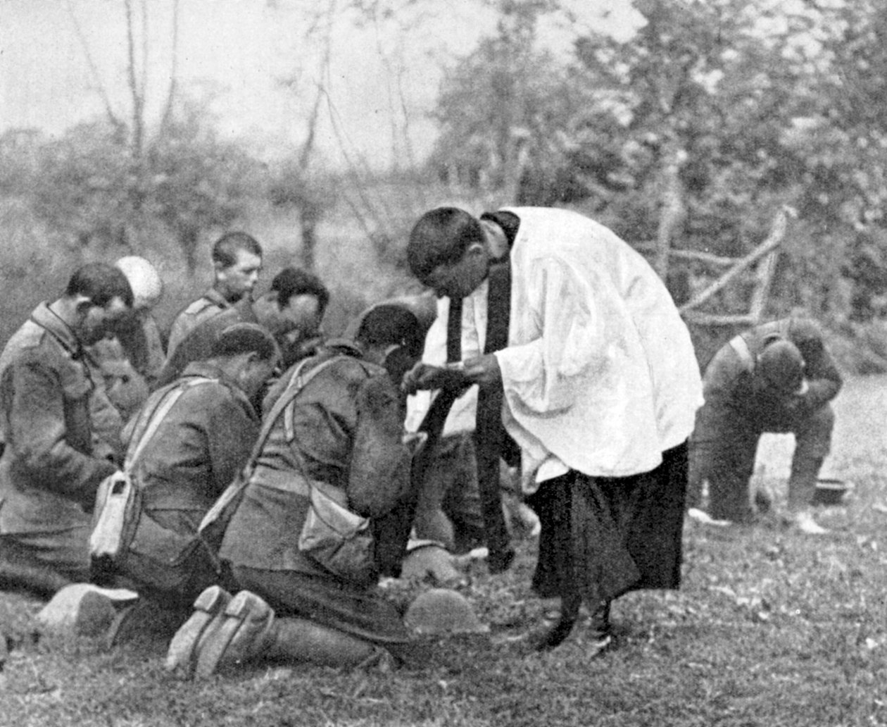Neuseeländische Truppen bei der Heiligen Kommunion, Erster Weltkrieg von Unbekannt