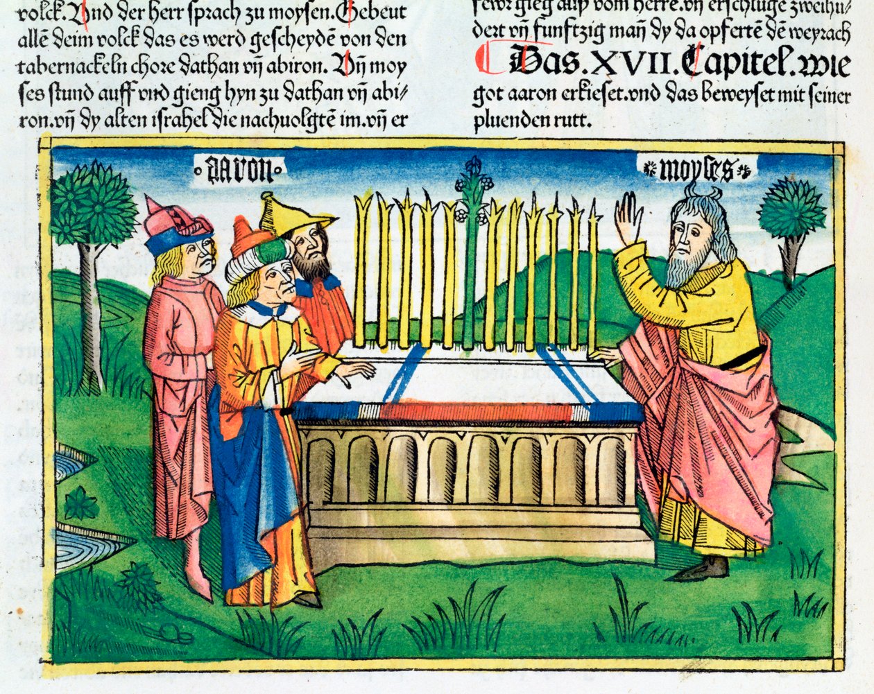 Numeri 17:1-11: Aarons Stab blüht auf dem Altar von Unbekannt