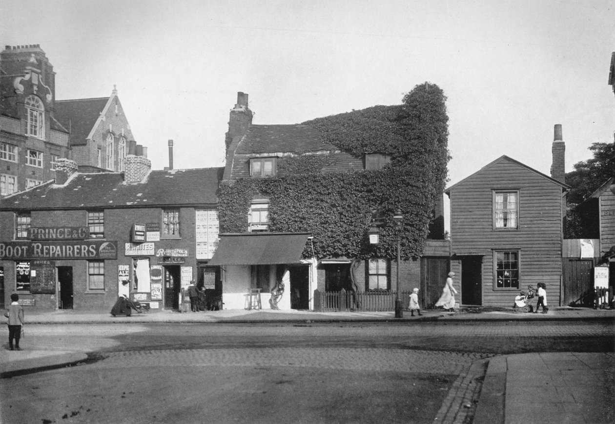 Alte Cottages in der Merton Road, Tooting, ca. 1890, 1912 von Unbekannt