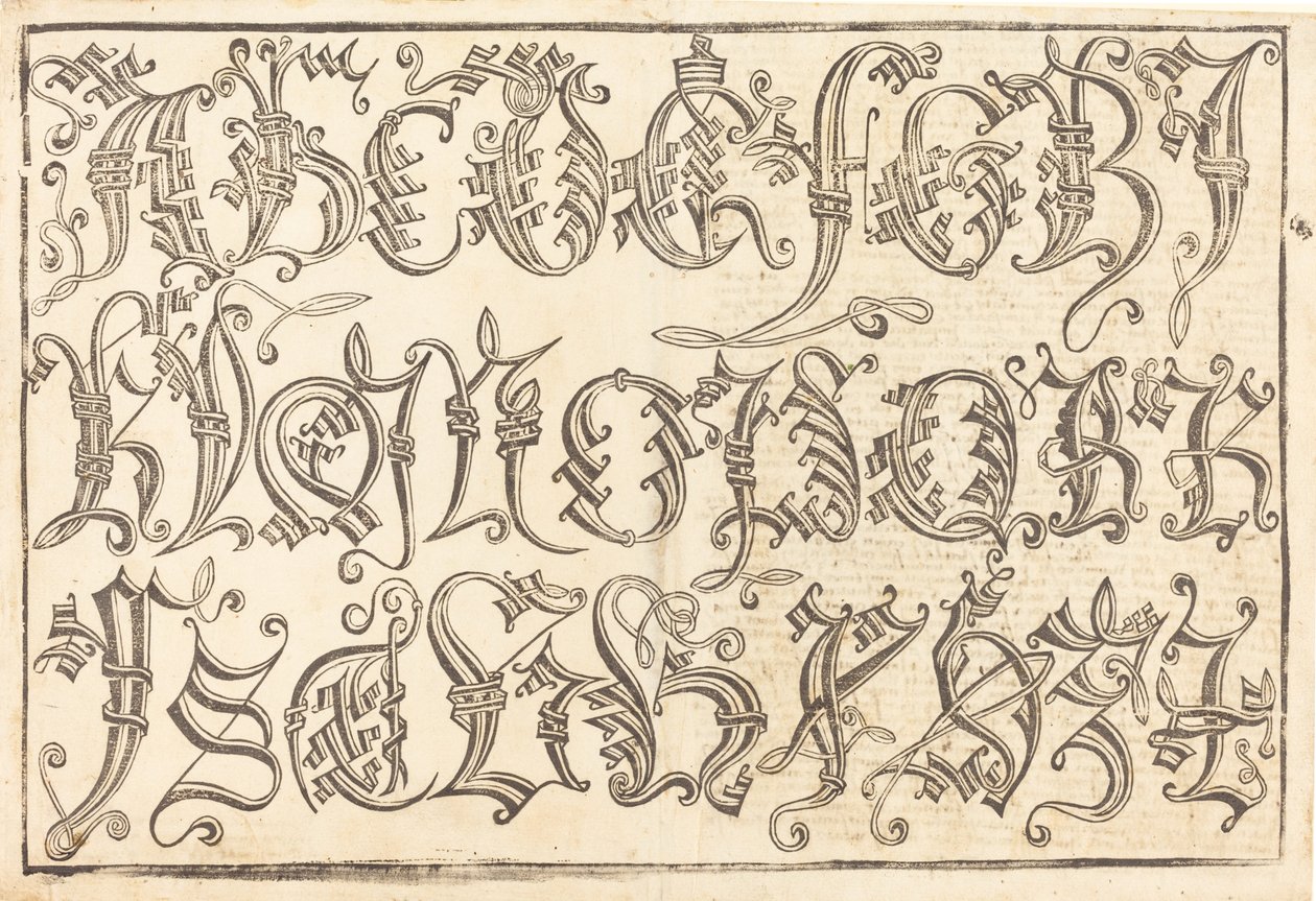 Ornamentalalphabet, um 1480-1490 von Unbekannt