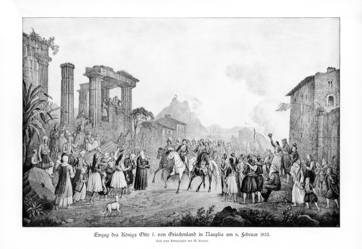 Otto I., König von Griechenland, landet in Nauplia, 6. Februar 1833 von Unbekannt
