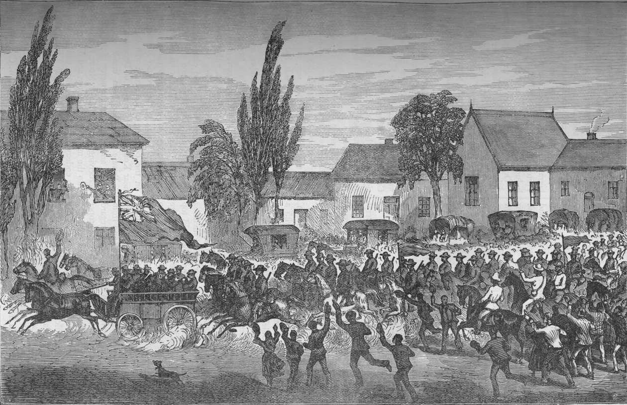 Oudtshoorn Mounted Volunteers auf dem Weg zur östlichen Grenze, um 1880 von Unbekannt