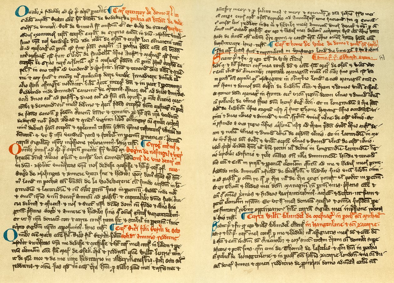 Seiten aus dem Urbar von Osney Abbey von Unbekannt