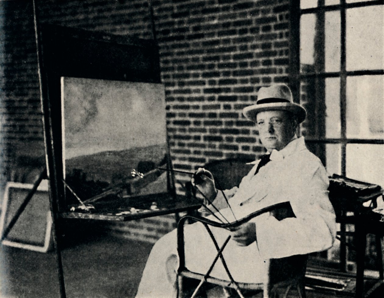 Maler in Öl - Churchill als Künstler, ca. 1920er, 1945 von Unbekannt