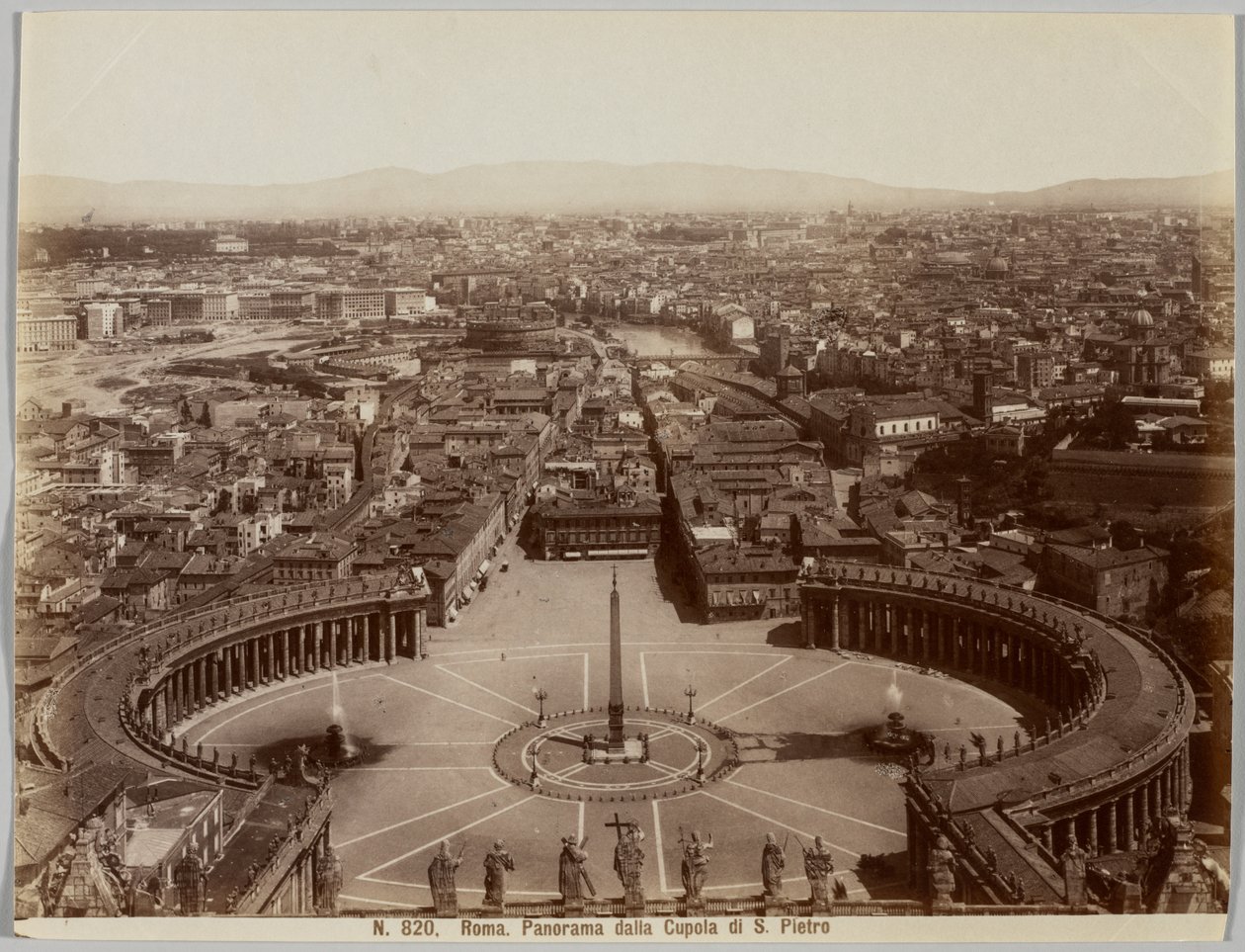 Panorama von der Kuppel von St. Peter, Rom, um 1860er Jahre von Unbekannt