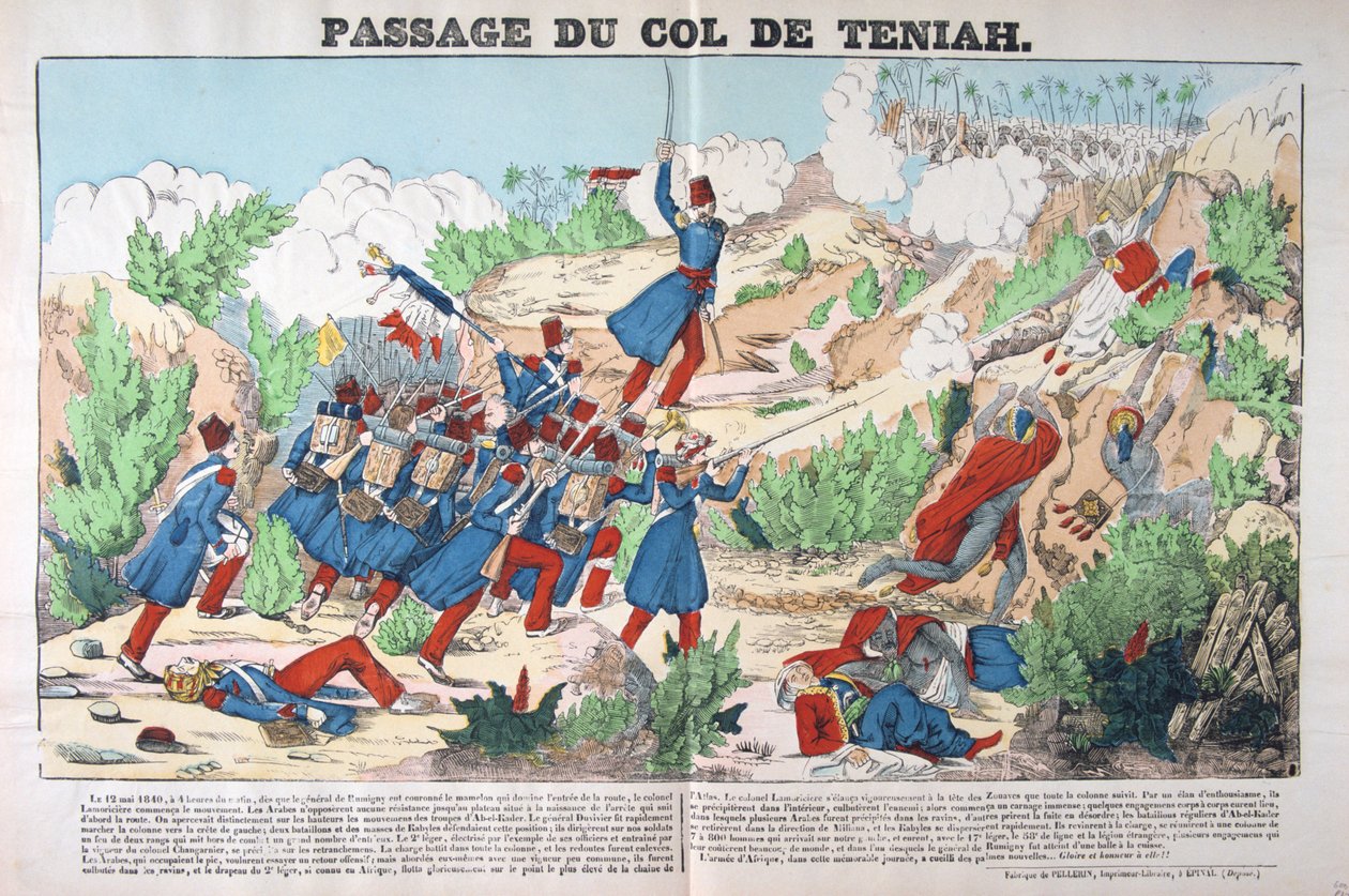 Passage du Col Teniah, Eroberung Algeriens, 12. Mai 1840, Frankreich 19. Jahrhundert von Unbekannt