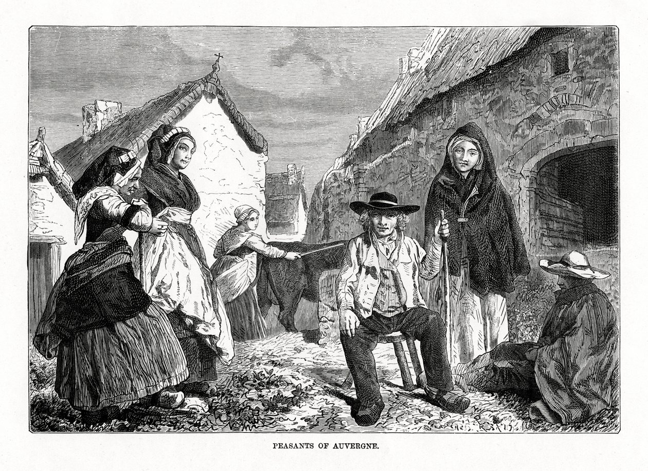 Bauern von Auvergne, Frankreich, 19. Jahrhundert von Unbekannt