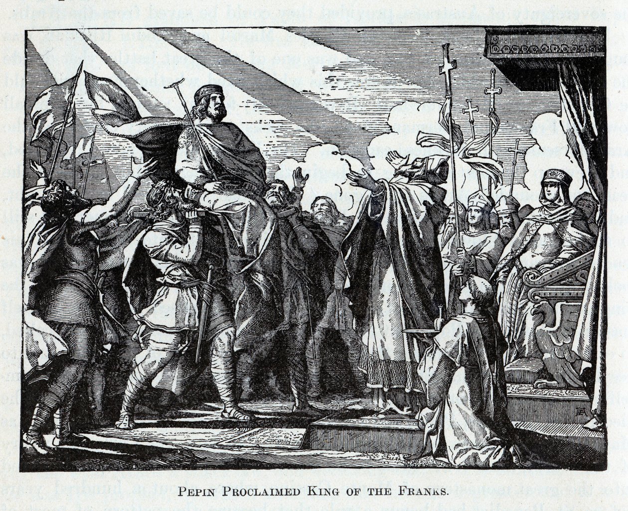 Pippin zum König der Franken ausgerufen, 1882 von Unbekannt