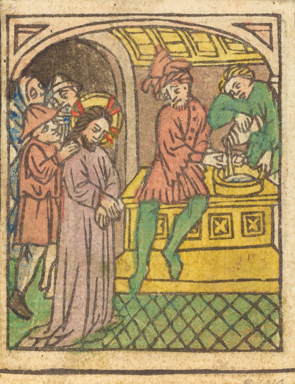 Pilatus wäscht seine Hände [recto], ca. 1440-1450 von Unbekannt