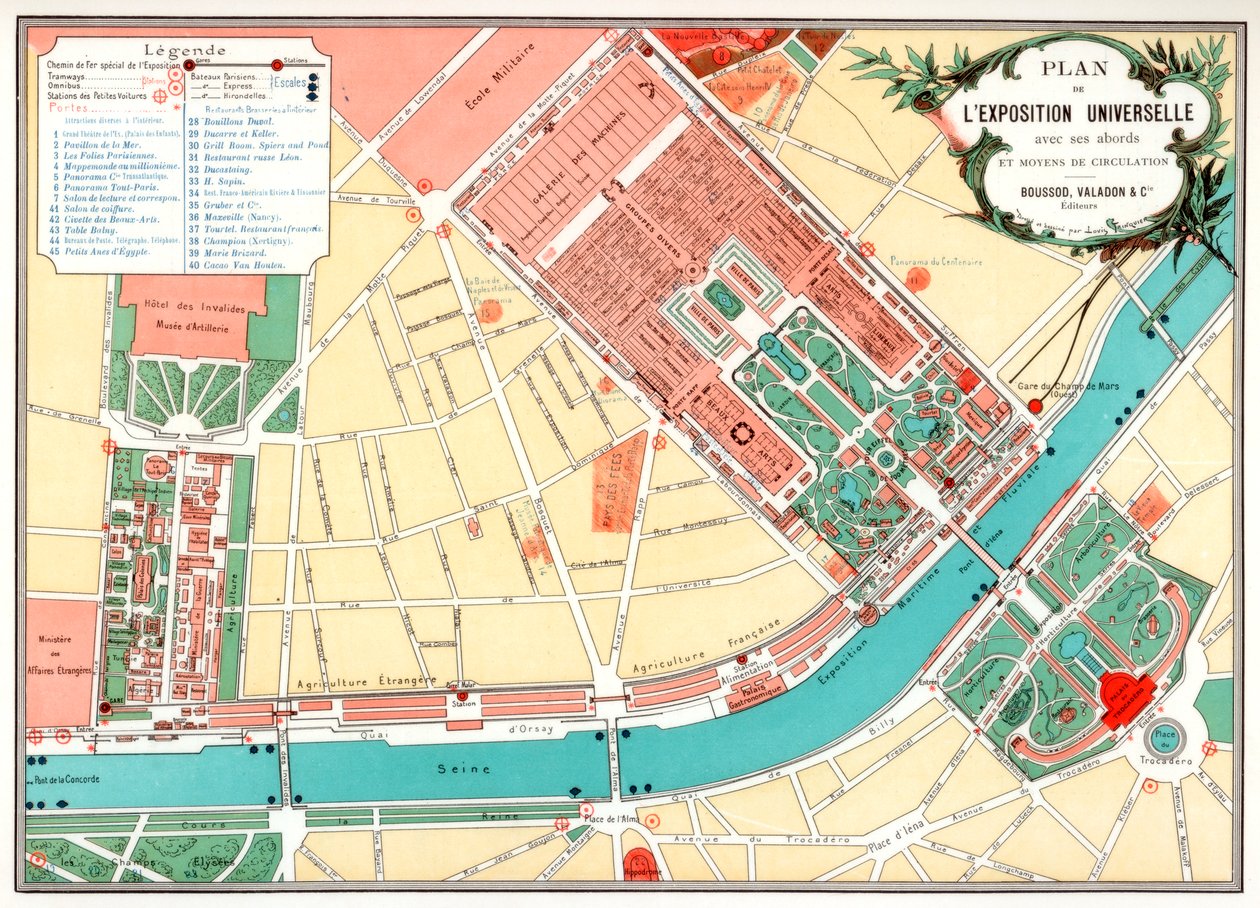 Plan der Weltausstellung, Paris, 1889 von Unbekannt