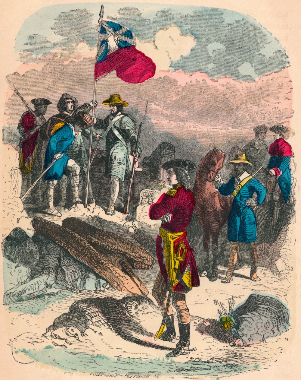 Pflanzung der königlichen Flagge auf den Ruinen von Fort Duquesne von Unbekannt