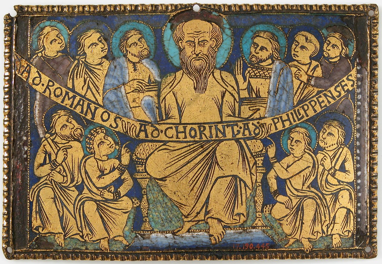 Plakette mit dem heiligen Paulus und seinen Jüngern, britisch von Unbekannt