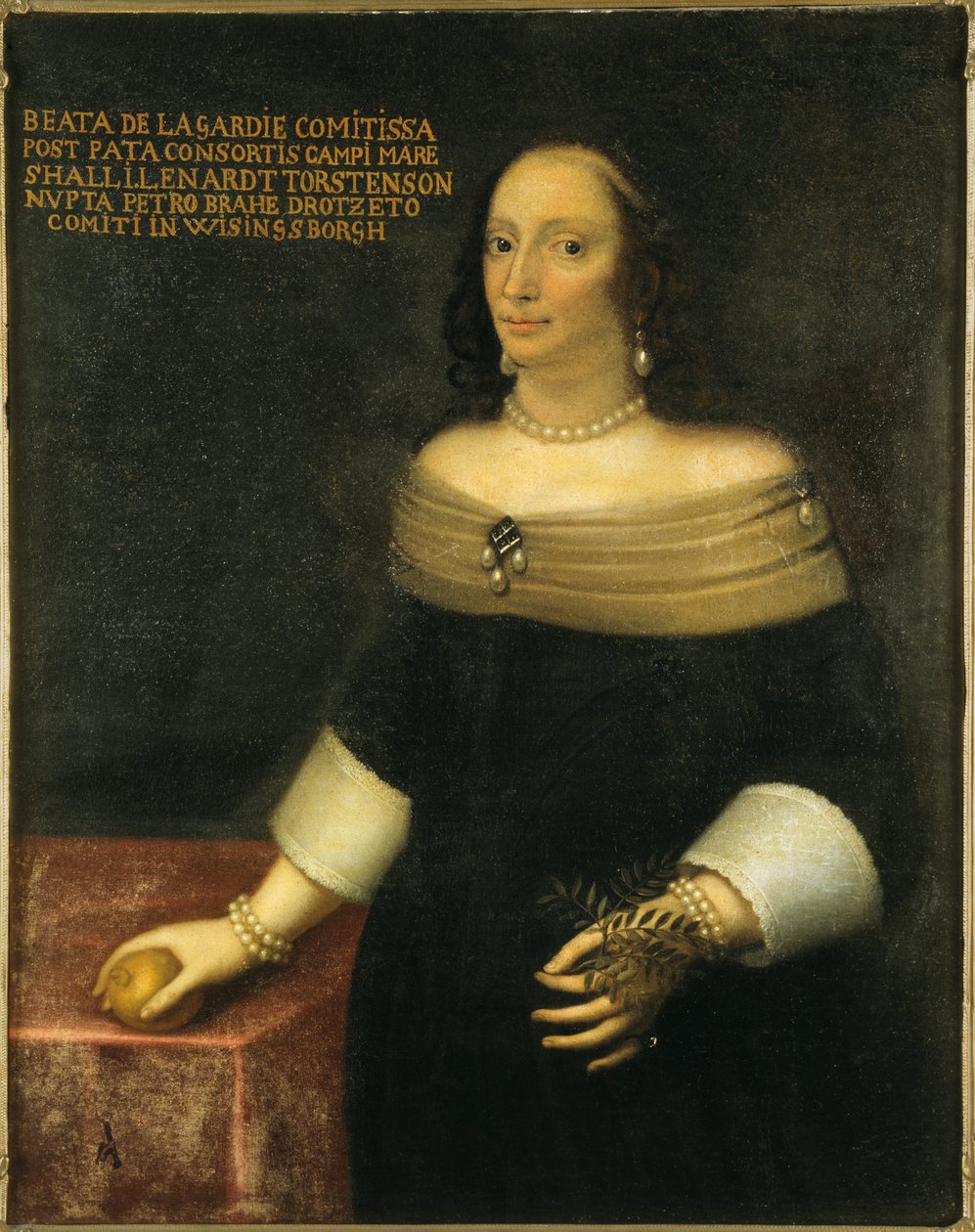 Porträt von Beata De la Gardie 1612-1680, ca. 1653 von Unbekannt