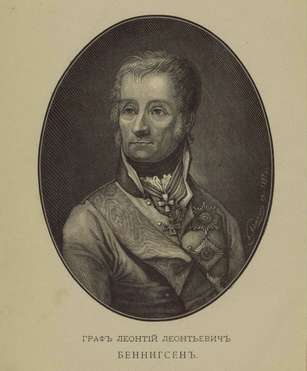 Porträt von Graf Levin Leonty August Theophil von Bennigsen 1745-1826 von Unbekannt