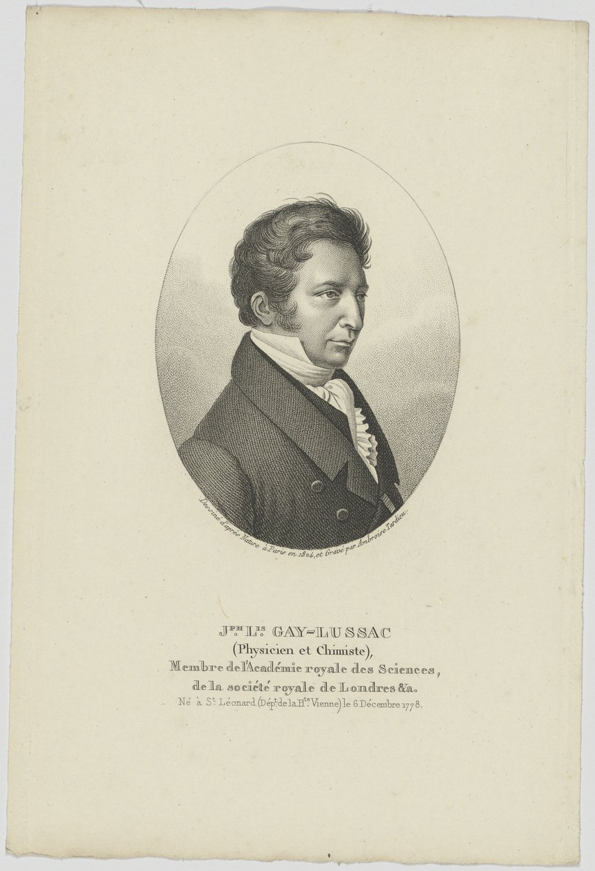 Porträt von Joseph Louis Gay-Lussac 1778-1850, ca. 1824 von Unbekannt
