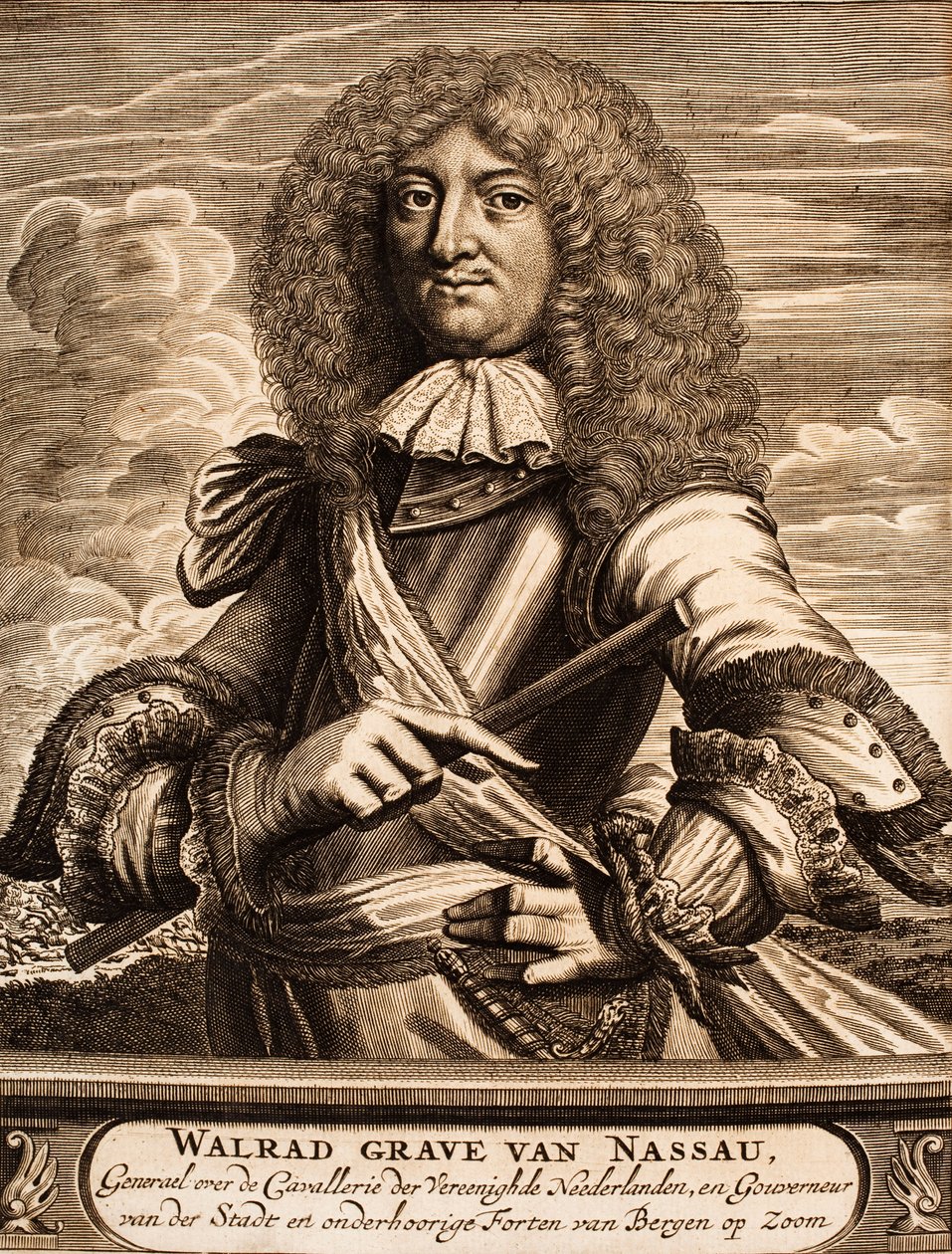 Porträt von Prinz Walrad von Nassau-Usingen 1635-1702 aus: Schauplatz des Krieges, 1675 von Unbekannt
