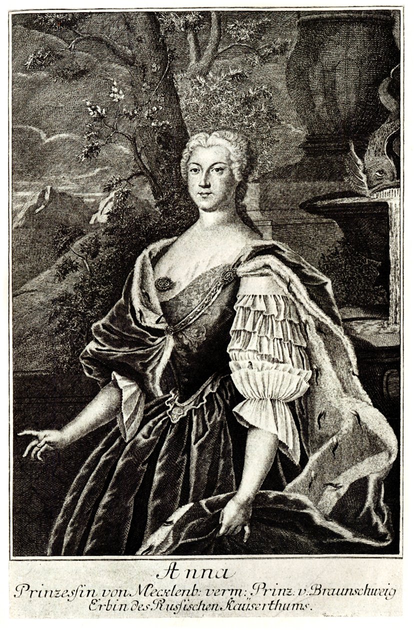 Porträt von Prinzessin Anna Leopoldowna 1718-1746, Mutter von Zar Iwan VI.