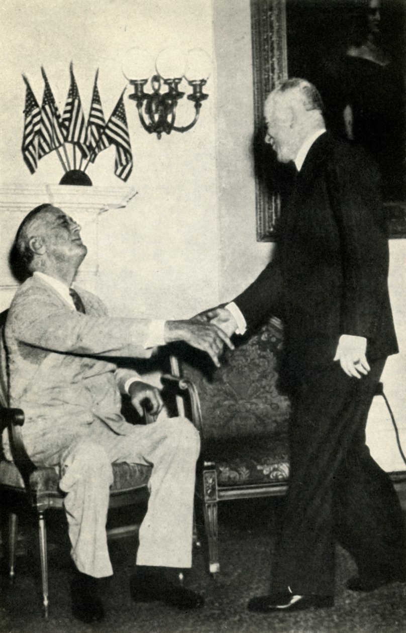 Präsident Benes besucht F. D. Roosevelt im Jahr 1942, 1947 von Unbekannt