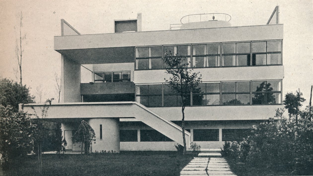 Privathaus in Garches, bei Paris: Gartenfront. Architekten: Le Corbusier und Pierre Jeanneret von Unbekannt