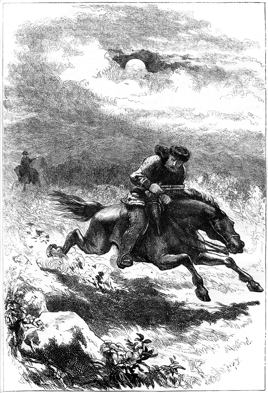 Verfolgung von Paul Revere, dem Späher, 1775 um 1880 von Unbekannt