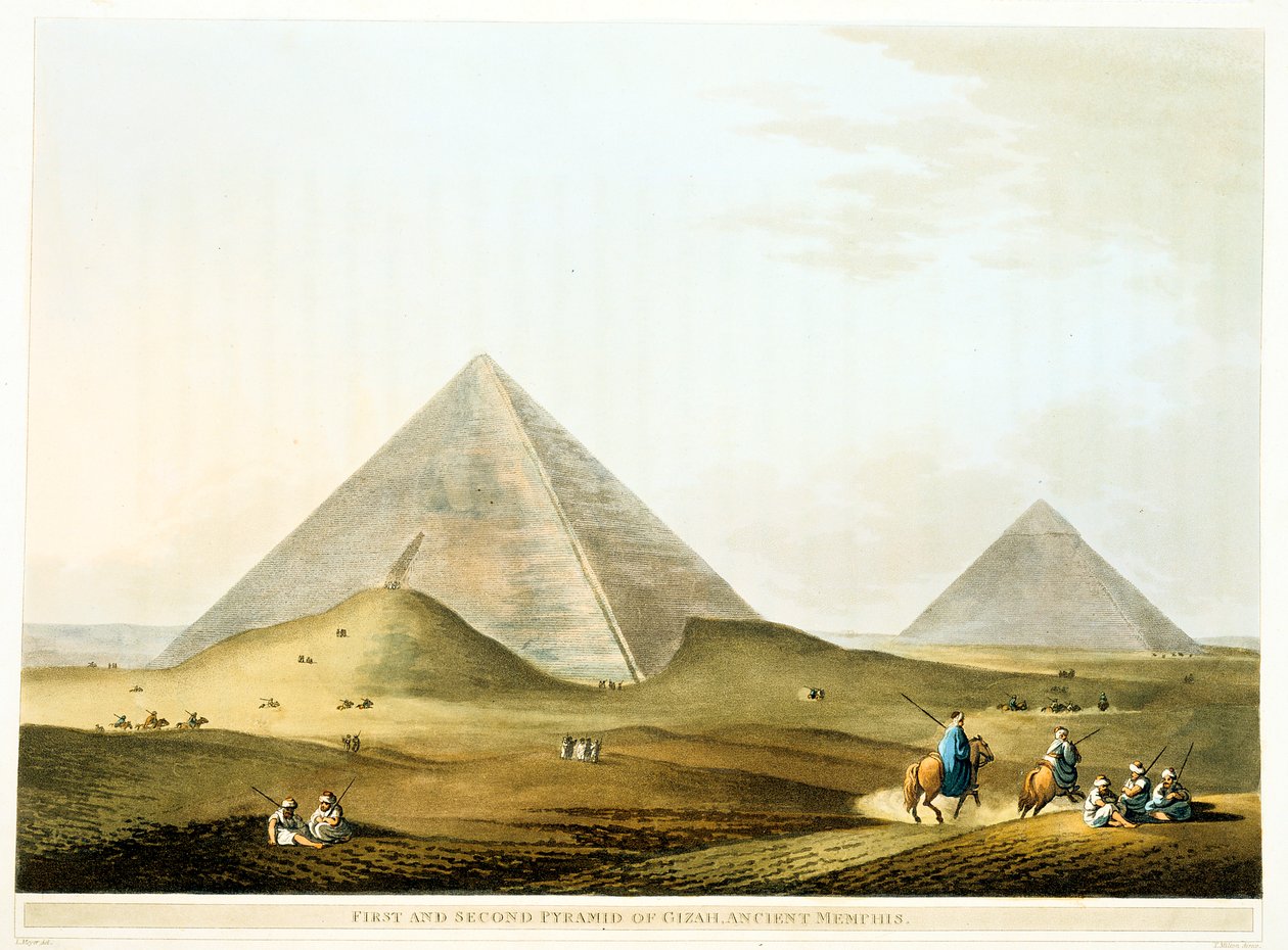 Pyramiden von Gizeh, Ägypten, 4. Dynastie, Altes Reich, 26. Jahrhundert v. Chr., 1801 von Unbekannt