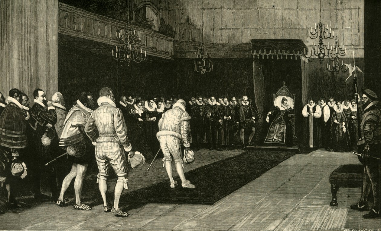 Königin Elisabeth empfängt die französischen Botschafter nach dem Massaker an St. Bartholomäus, 1890 von Unbekannt