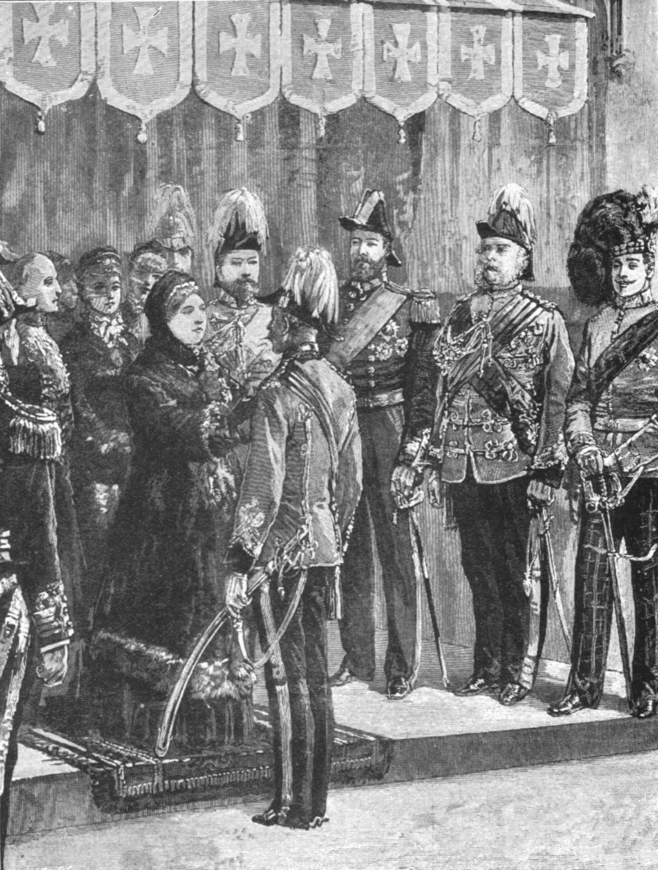 Königin Victoria dekoriert Offiziere...in Windsor, 8. Dezember 1879, 1901 von Unbekannt