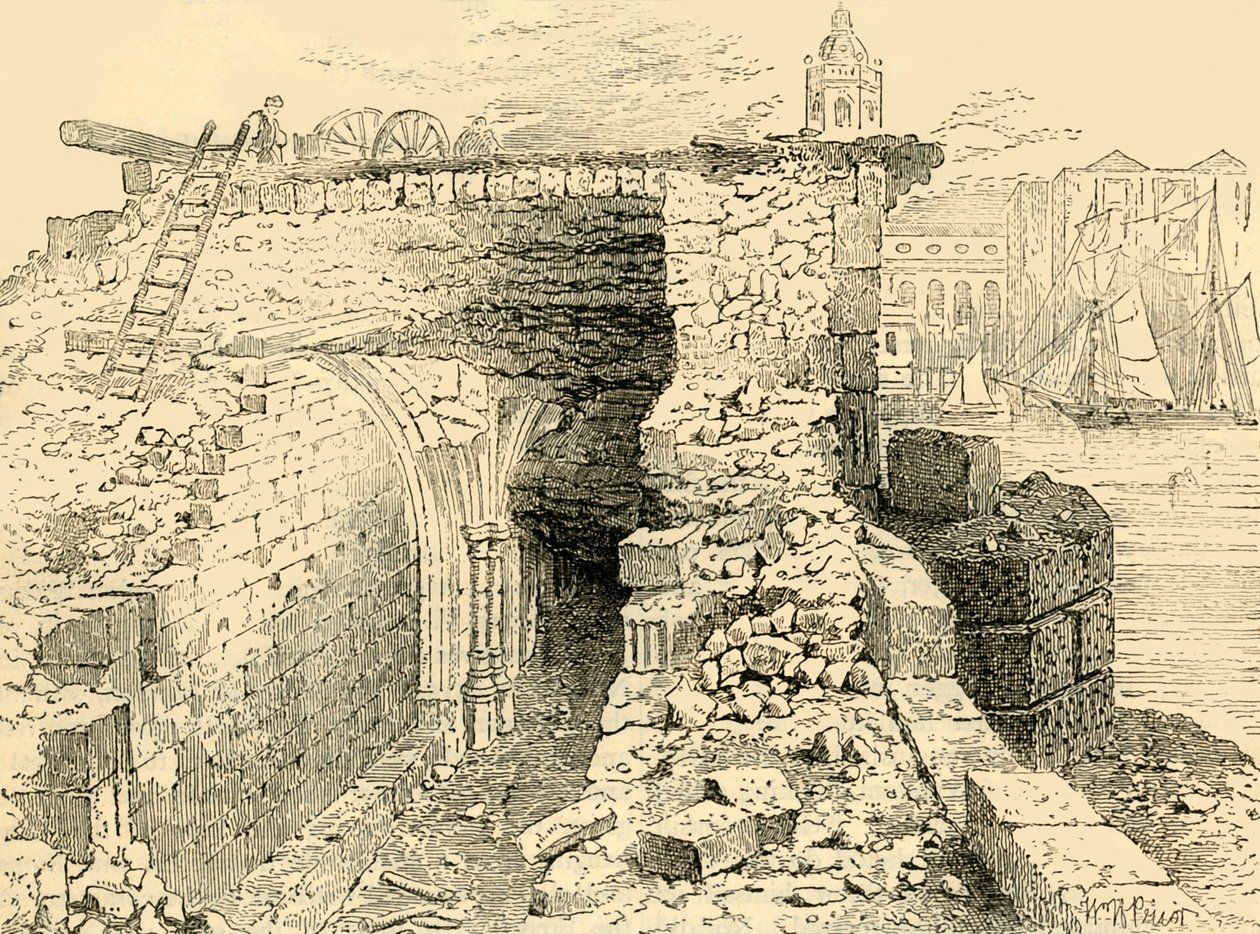 Überreste der Kapelle St. Thomas, Alte London Bridge, ca. 1872 von Unbekannt