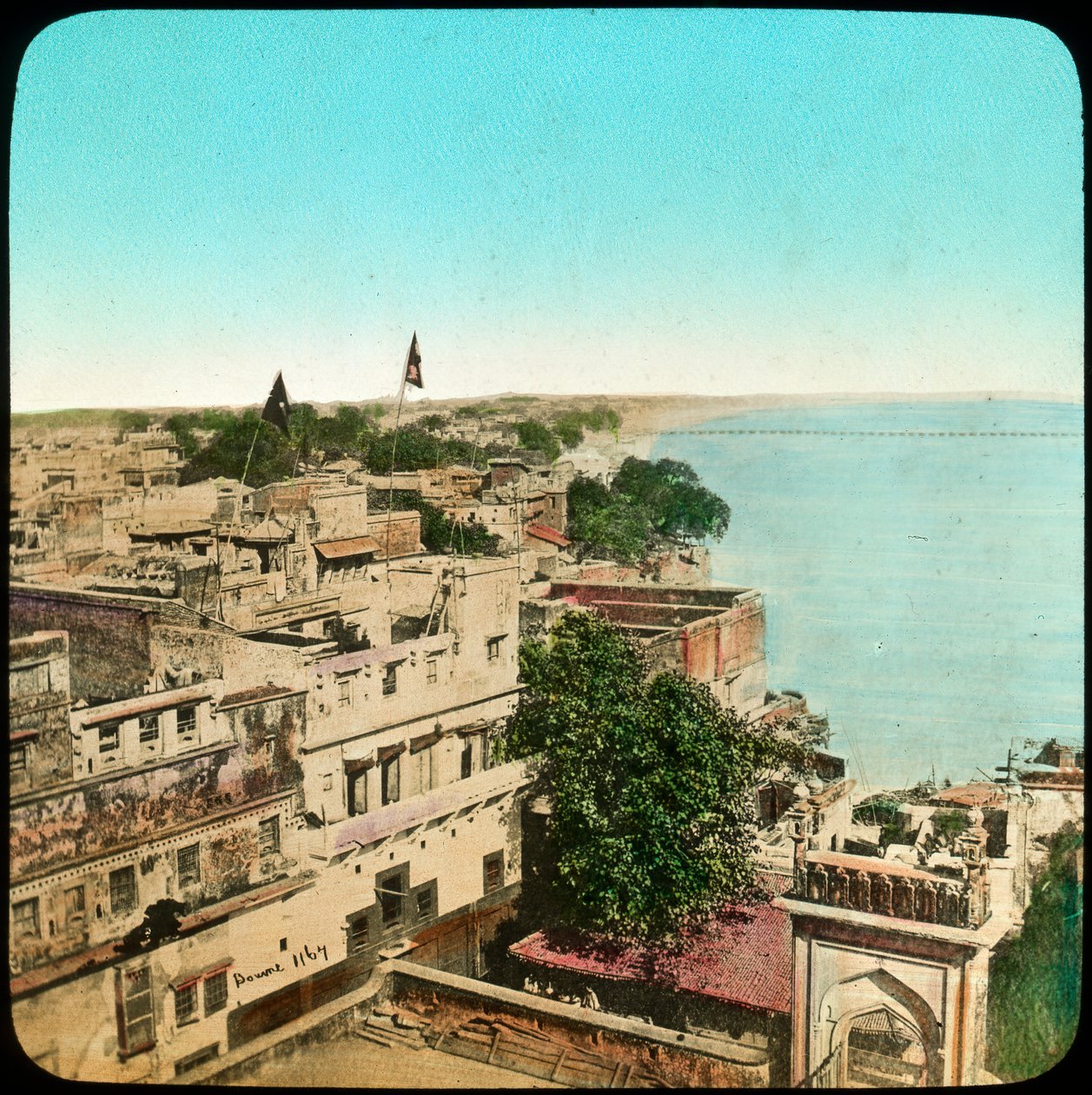 Der Fluss Ganges von der Aurangzeb-Moschee, Benares, Indien, spätes 19. oder frühes 20. Jahrhundert von Unbekannt