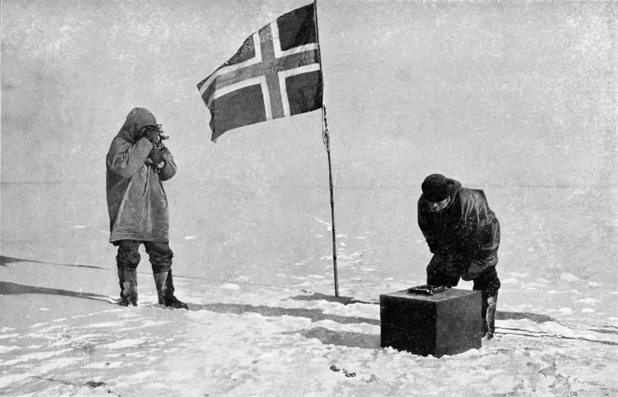 Roald Engelbrecht Gravning Amundsen 1872-1928, norwegischer Entdecker, am Südpol, 1911 von Unbekannt