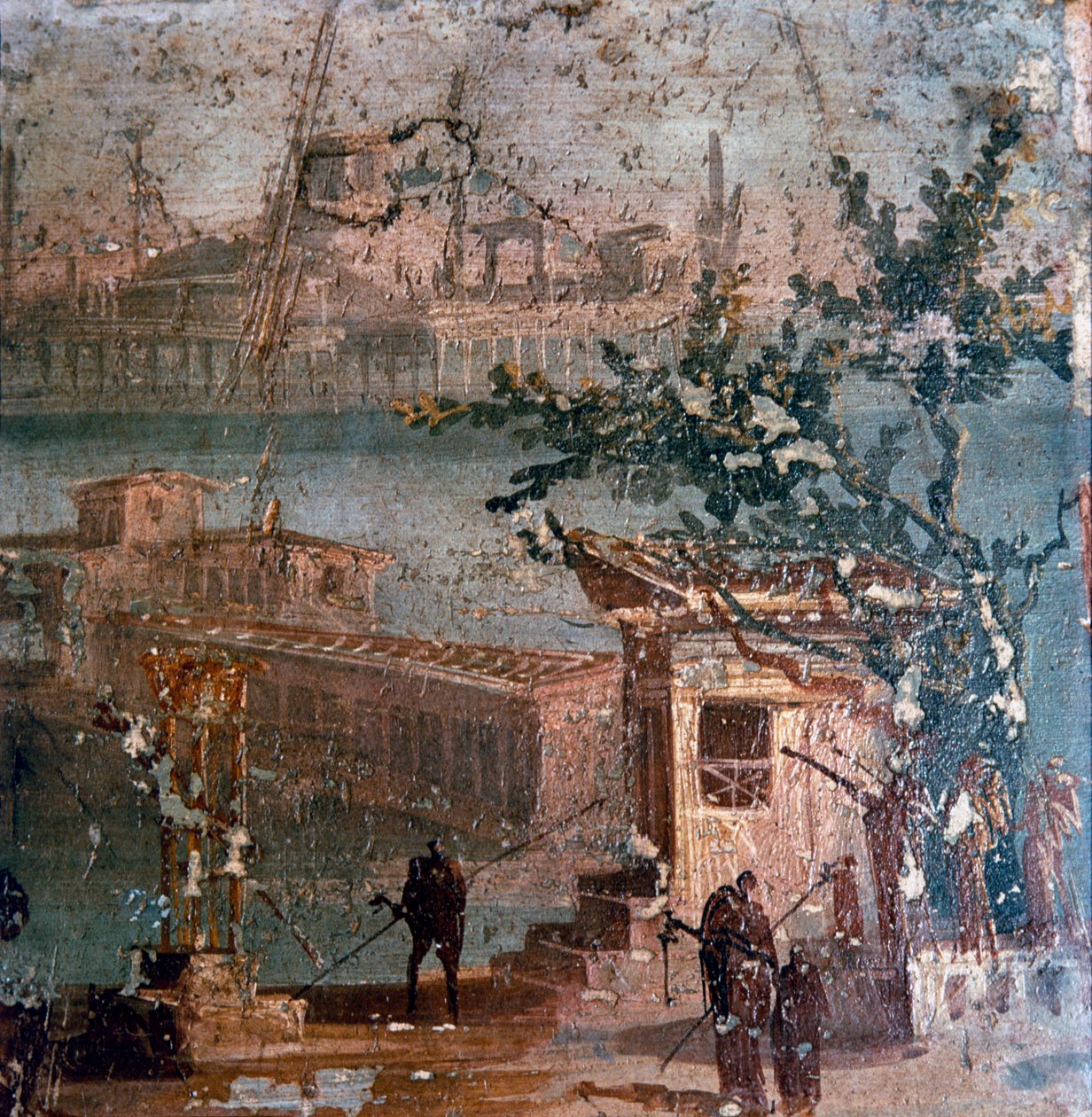 Römische Wandmalerei einer idyllischen Landschaft, Pompeji, 1. Jahrhundert von Unbekannt