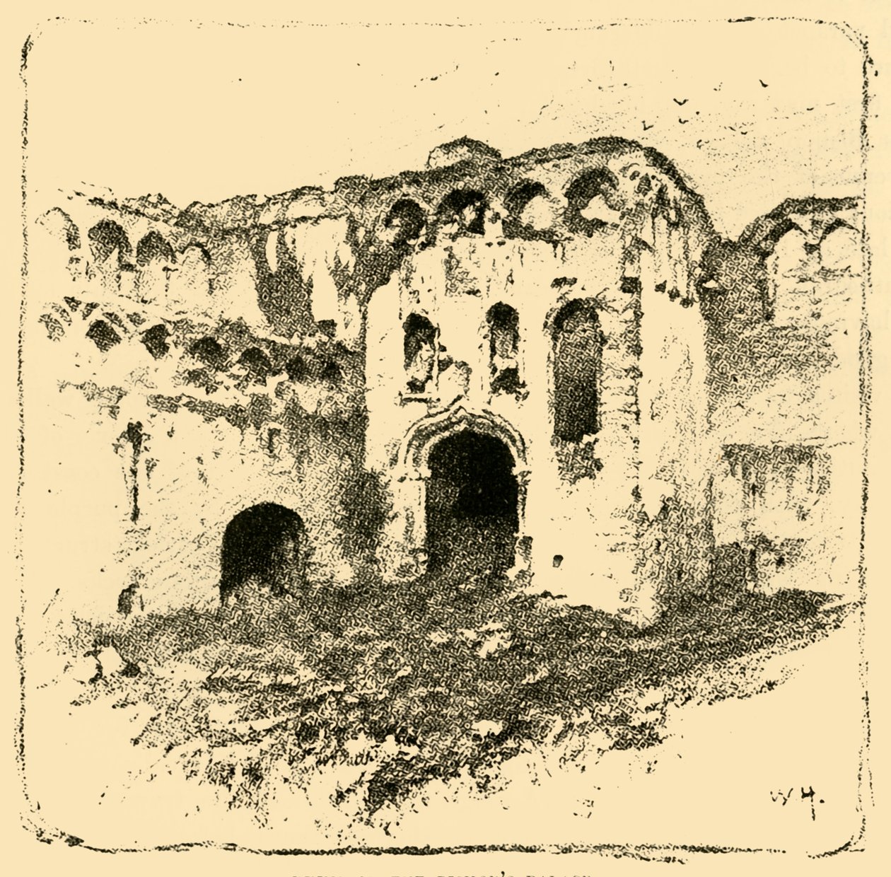 Ruinen des Bischofspalastes, 1898 von Unbekannt