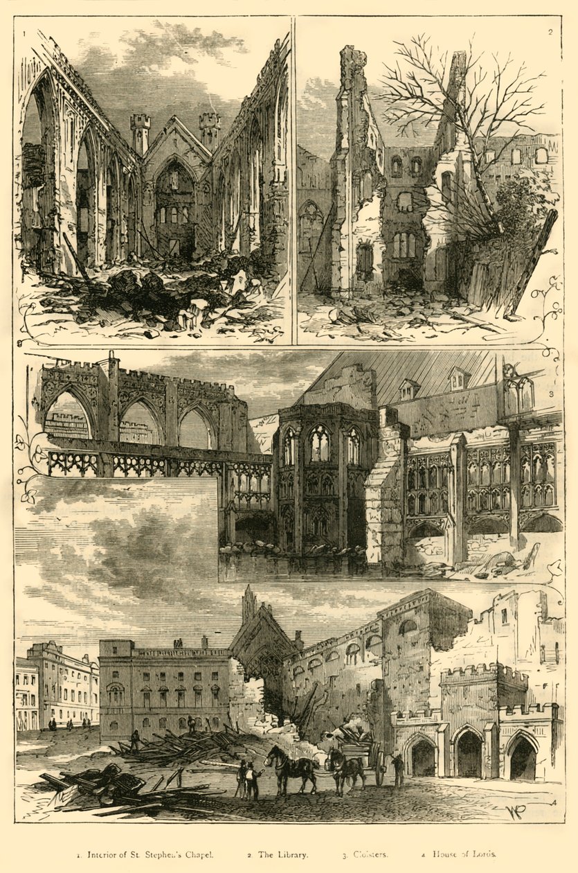 Ruinen des Parlamentsgebäudes, 1881 von Unbekannt