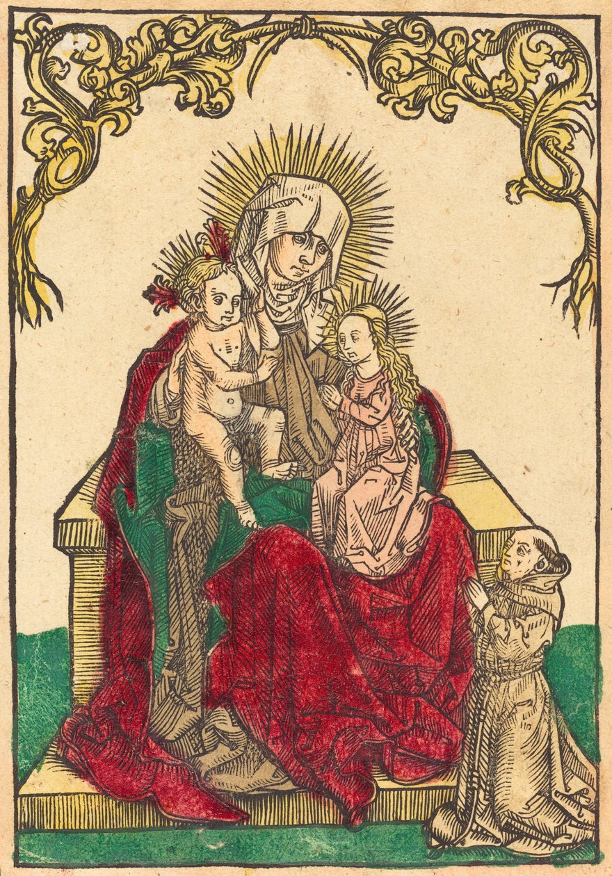 Heilige Anna, die Madonna und das Kind und ein Franziskanermönch von Unbekannt