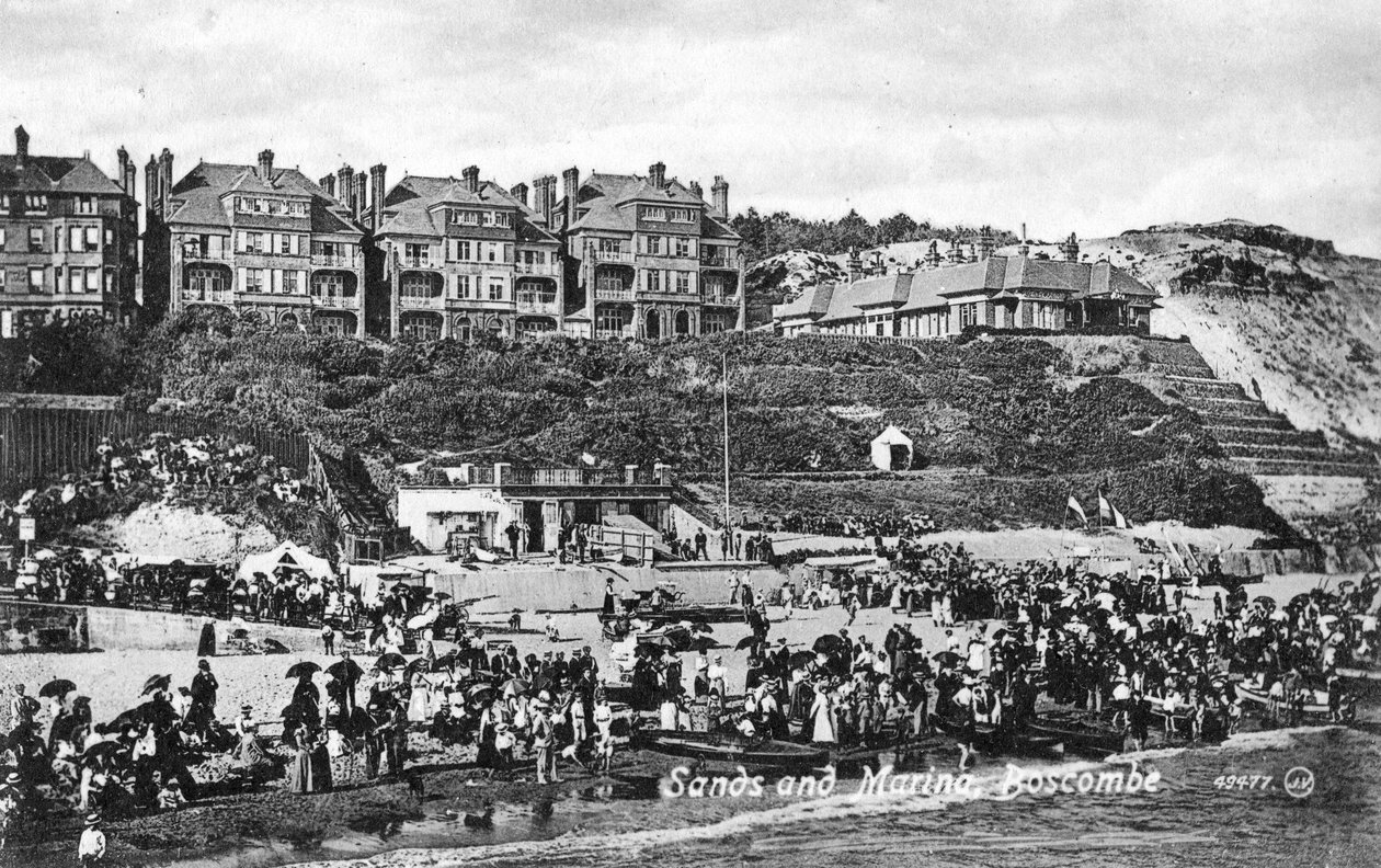 Strand und Marina, Boscombe, Bournemouth, Dorset, frühes 20. Jahrhundert von Unbekannt