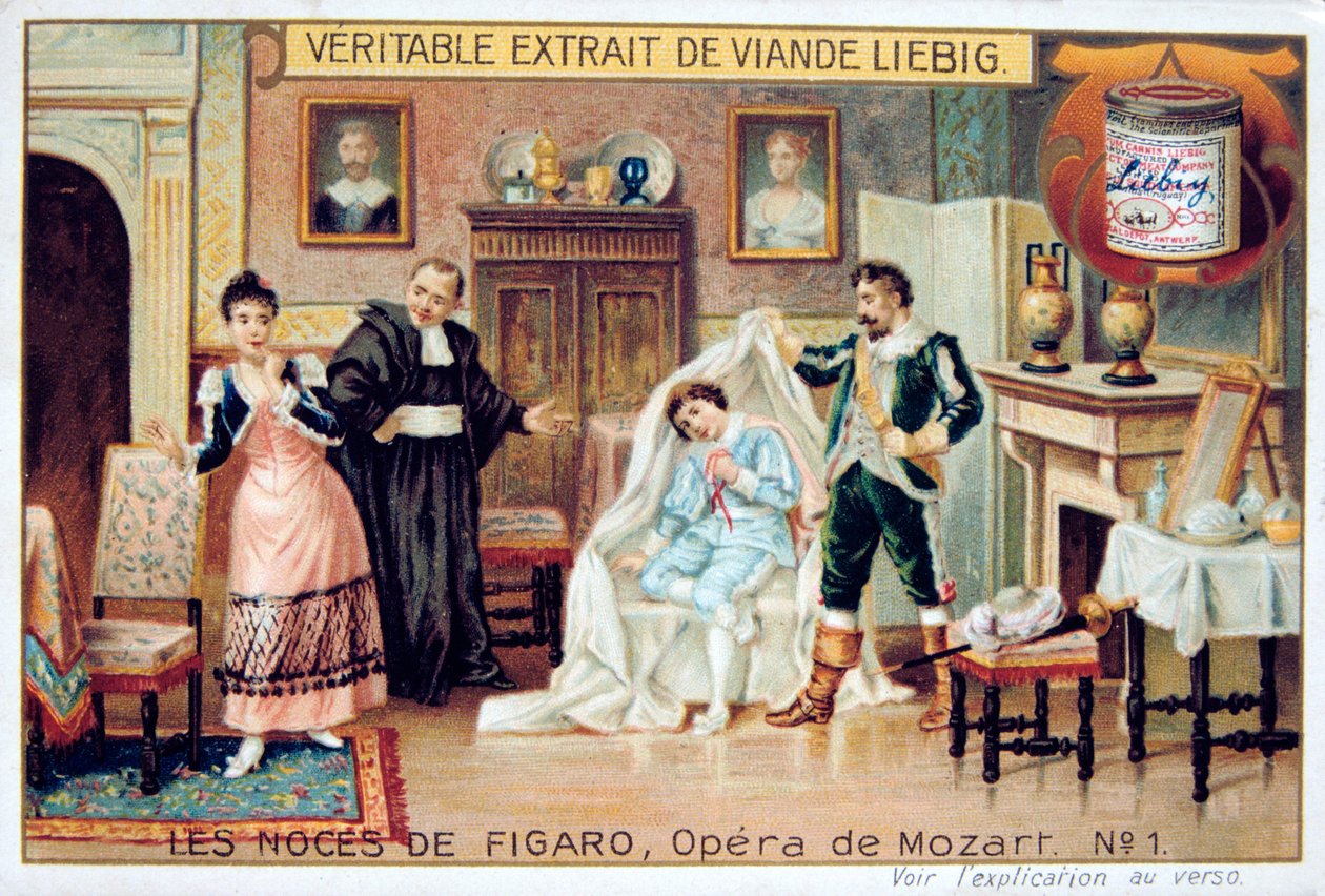 Szene aus Mozarts Oper Die Hochzeit des Figaro von Unbekannt